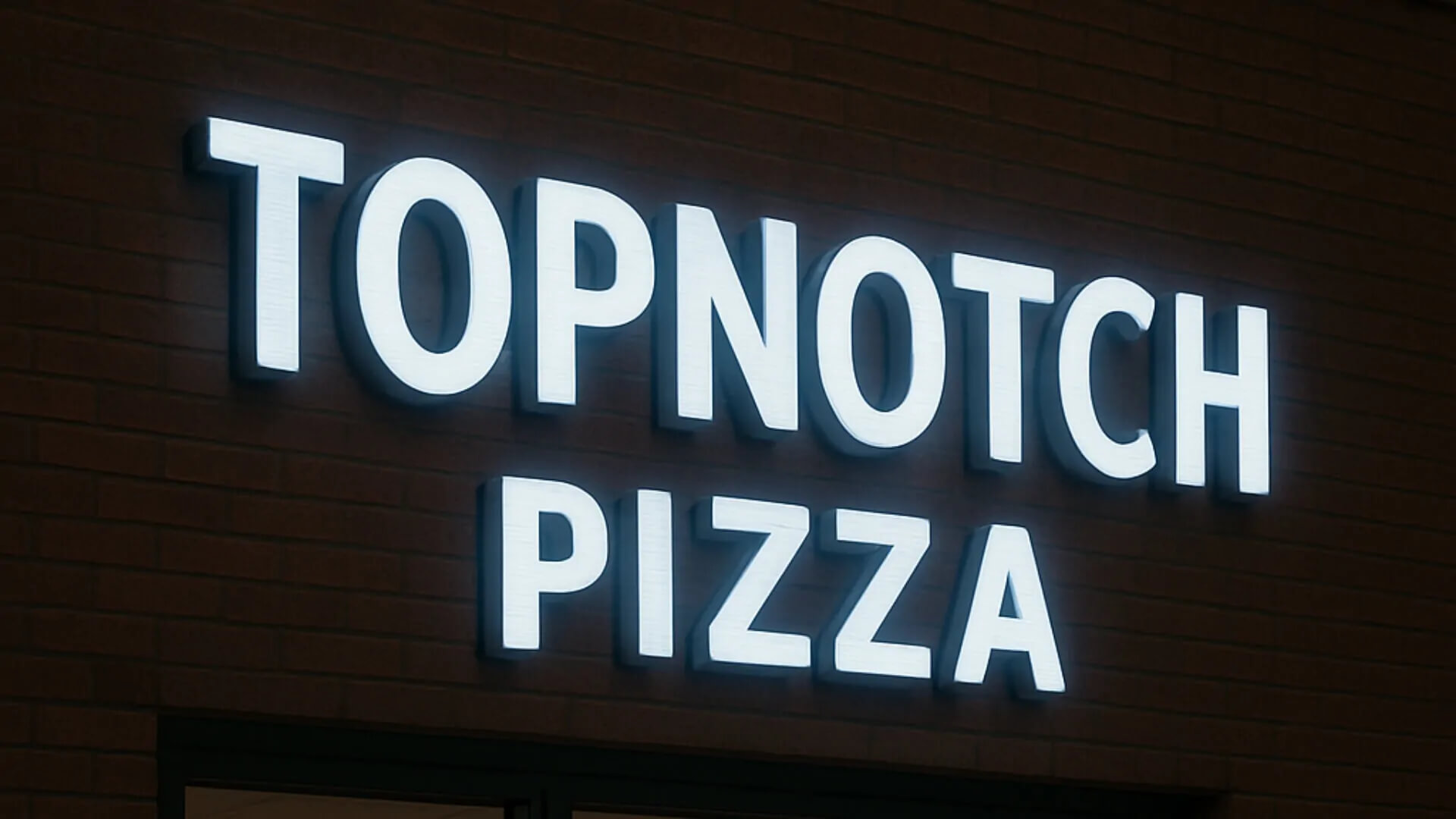 channel letter for topnotch pizza restaurant