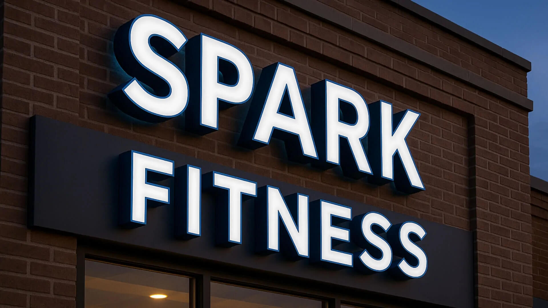 channel letter sign for spark fitness
