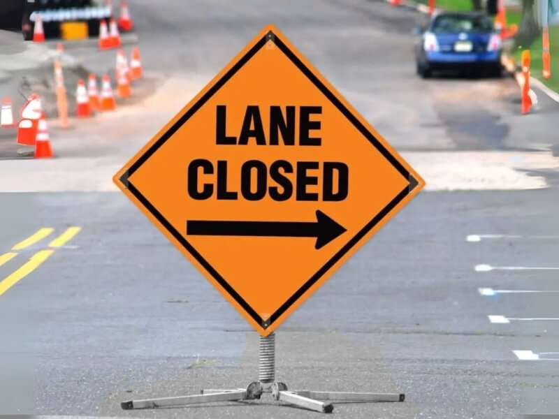 lane closed sign