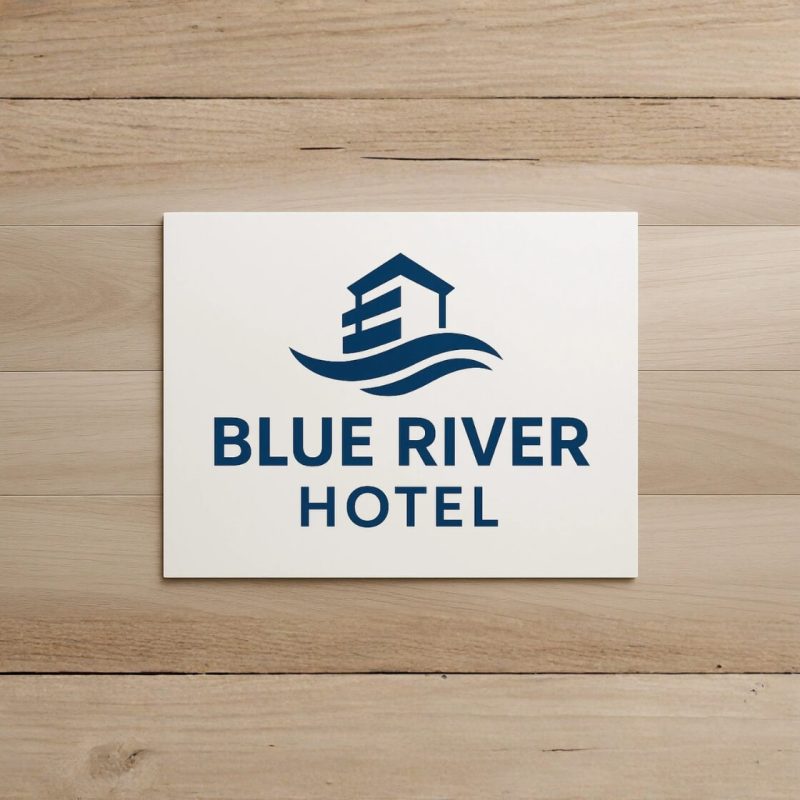 blue river hotel pvc sign