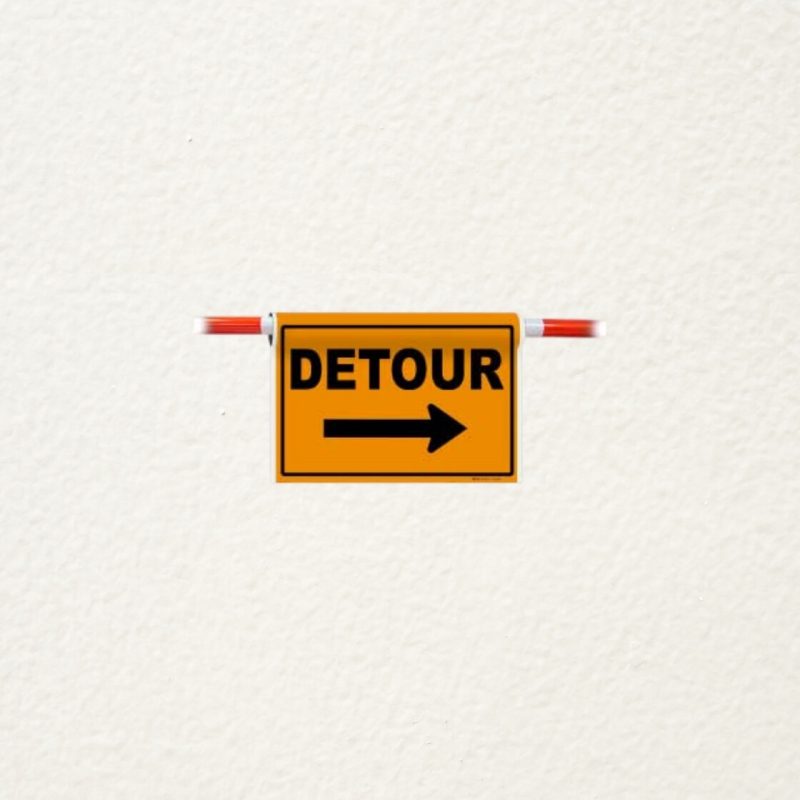 detour road construction signs