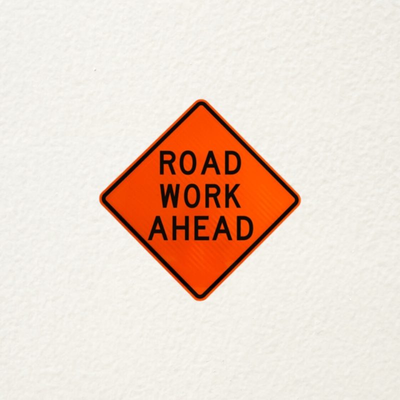 road work ahead sign