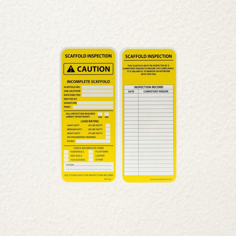 scaffold inspection tags & signs