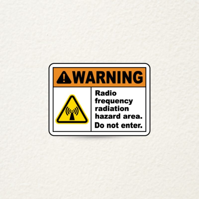 warning rf radiation hazard area sign